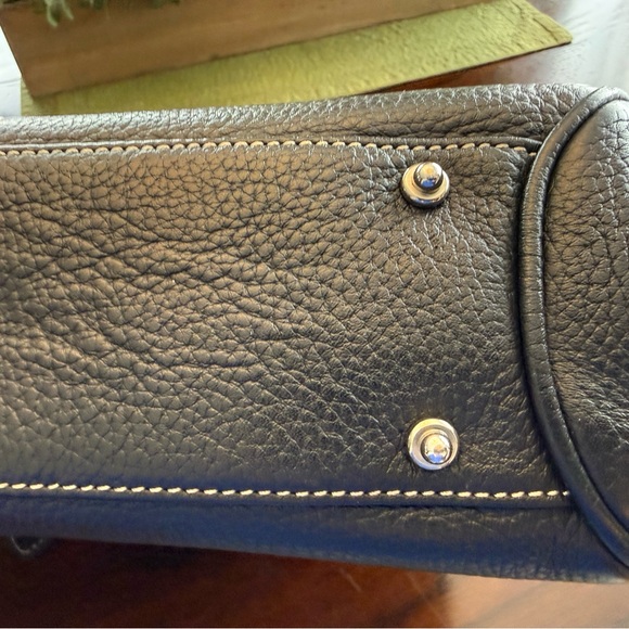 Vintage Dooney & Burke Black Pebble Leather Double Handle Satchel Handbag - Picture 15 of 16